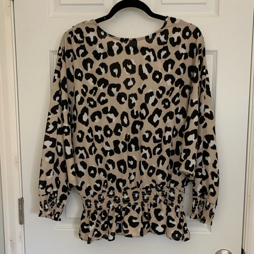 Red Dress Boutique Best By Far Beige Leopard Print Top, Sz M